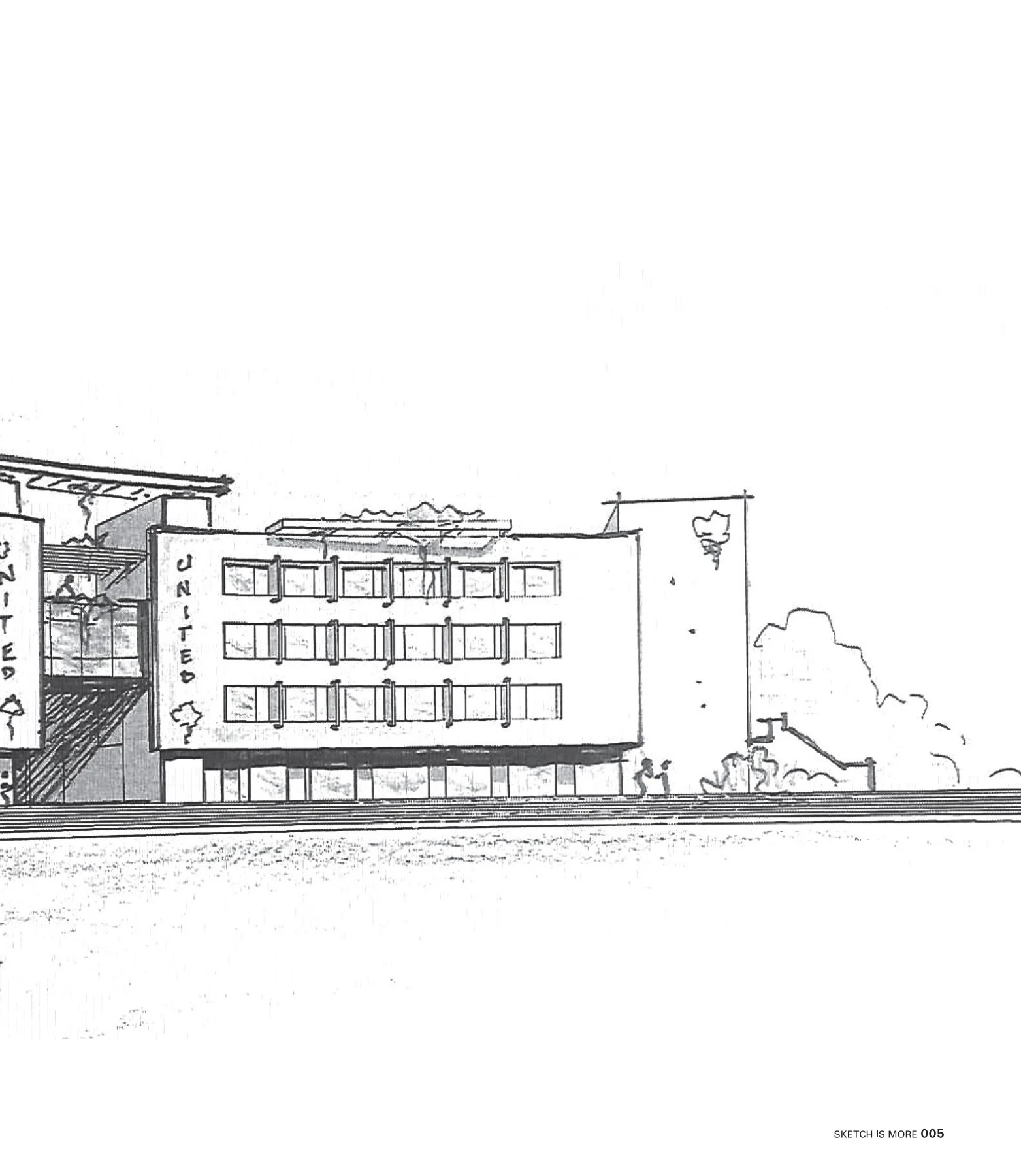 Right side of the wide elevation spread